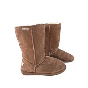 Bearpaw Emma Winter Boots Women's Size 10 Brown Tan Suede Wool Sheepskin Lined